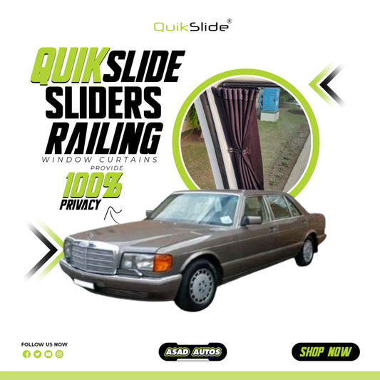 QuikSlide Sliders Railing Curtains for Mercedes-Benz S-Class W140 1992-1999