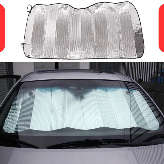 Front Screen 1-Piece Universal Car Window Sunshade Windshield Cover – Front & Rear UV Protection