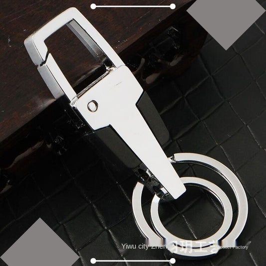 Double Ring Pendant Metal Key Chain - Stylish and Durable