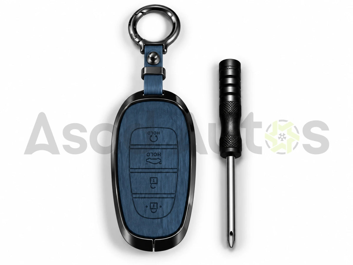 5D Zinc Leather Key Cover for Hyundai Sonata 2022–2024