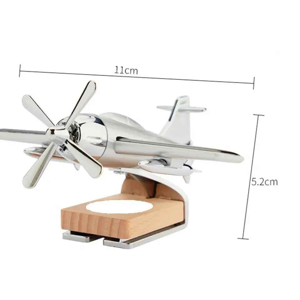 Solar Airplane Car Diffuser Wooden Base (Car Air Freshner)