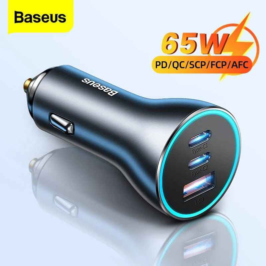 BASEUS Golden Contactor Super-Fast Car Charger 65w