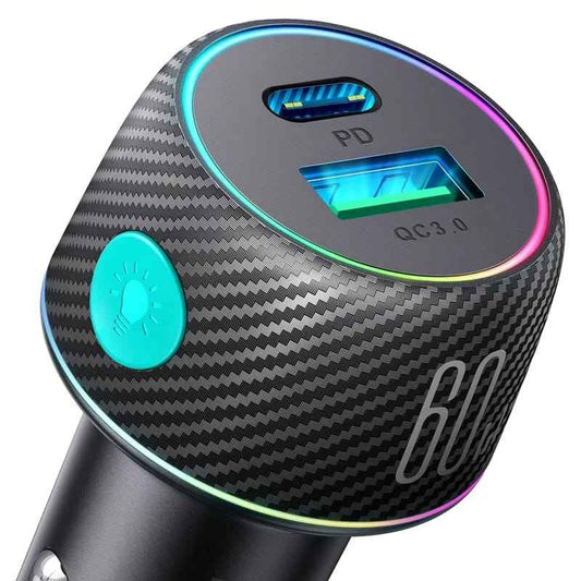 Joyroom Latest Car Charger With Light Button 60w