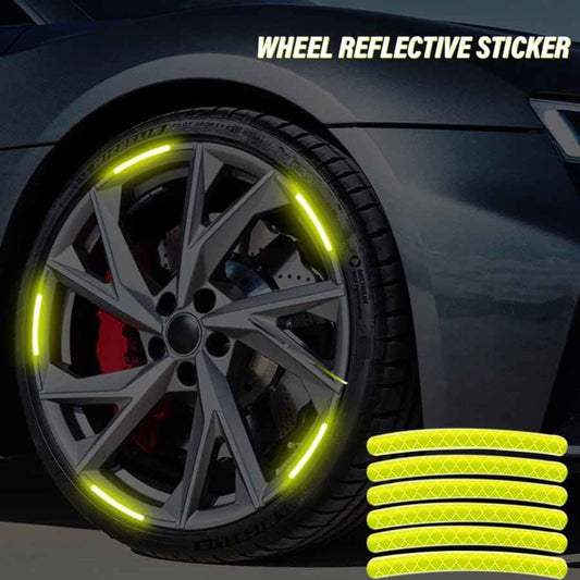 20 Pcs Car Wheel Hub Reflective Safety Tape - Door Opening Warning Sticker Stripes - Auto Rear Reflective Tape for Safety - Car Accessories