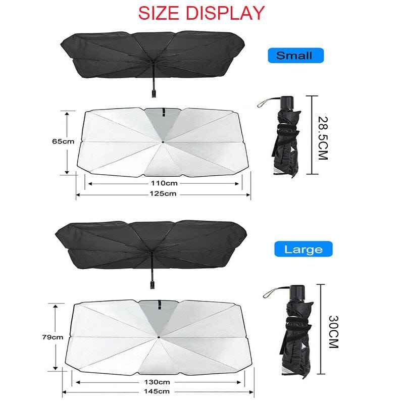 Universal Car Umbrella Sun Shade Cover for Windshield UV Reflecting Foldable Front Car Sunshade Umbrella
