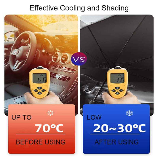 Universal Car Umbrella Sun Shade Cover for Windshield UV Reflecting Foldable Front Car Sunshade Umbrella