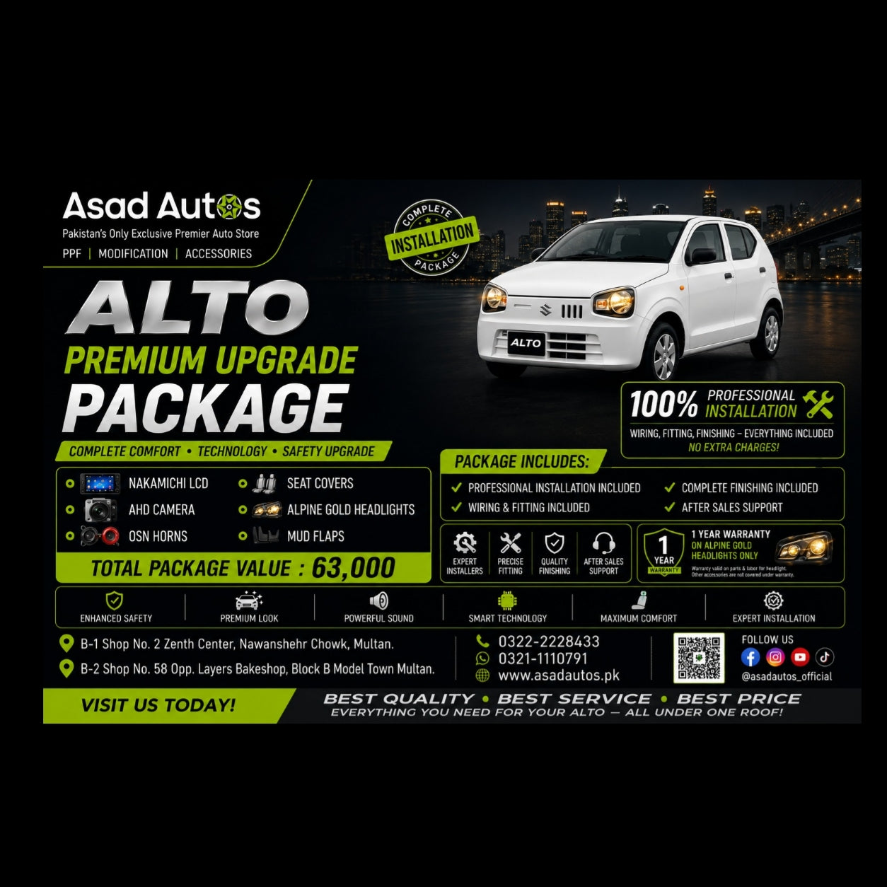 Suzuki Alto Complete Premium Upgrade Package in Pakistan