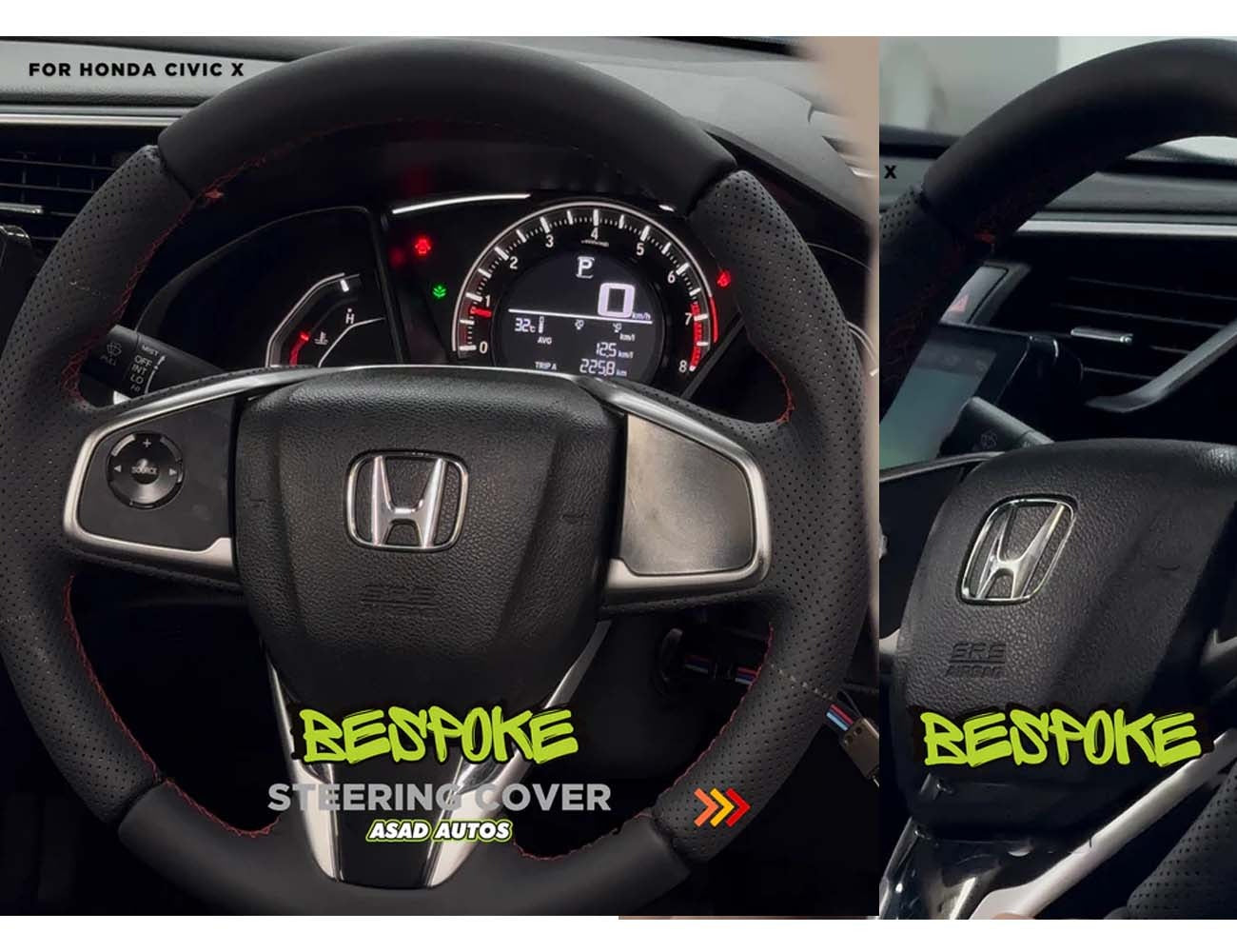 Bespoke Japanese Synthetic Seat Covers & Steering Cover for Honda Civic (2016-2021) | Custom Fit & Premium Protection