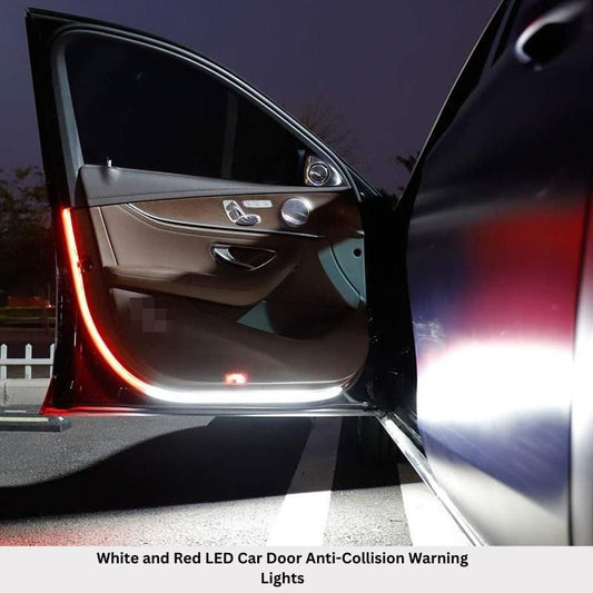 2-Pack White and Red LED Car Door Anti-Collision Warning Lights