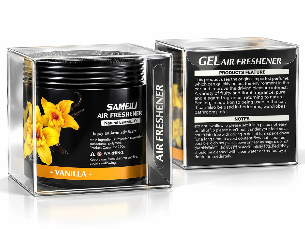 X Sameli Jell car perfume gel for a pleasant and refreshing car interior fragrance.
