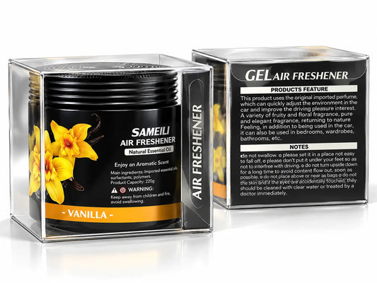 X Sameli Jell car perfume gel for a pleasant and refreshing car interior fragrance.