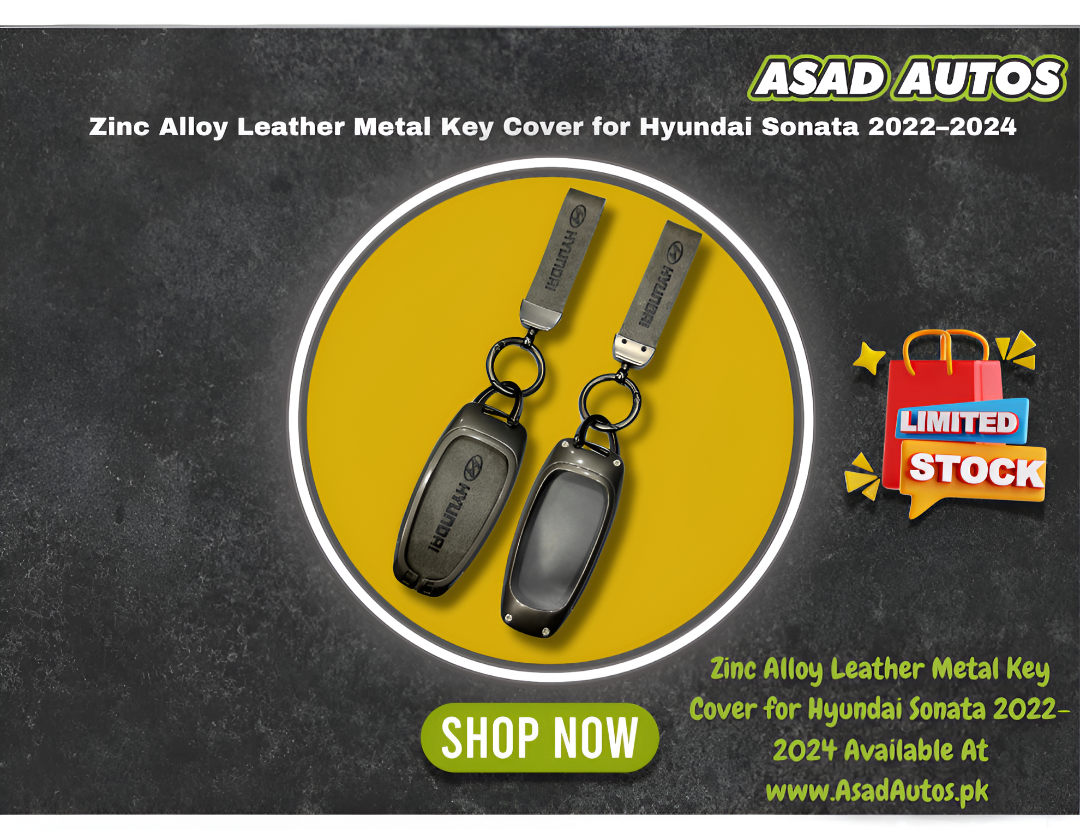 Zinc Alloy Leather Key Cover for Hyundai Sonata 2022–2024 Smart Key – Luxury Metal Shell