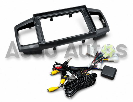 Alt Text (SEO Optimized):
Android panel frame for Daihatsu New Mira dashboard fascia fitting kit by Asad Autos