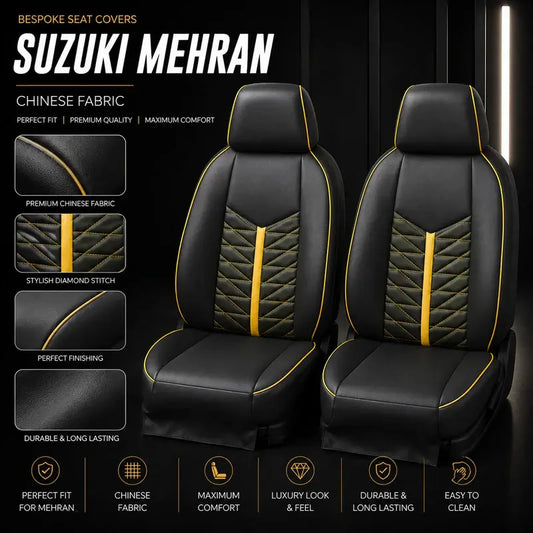 Premium bespoke seat cover made from high-quality Chinese automotive upholstery material for Suzuki Mehran