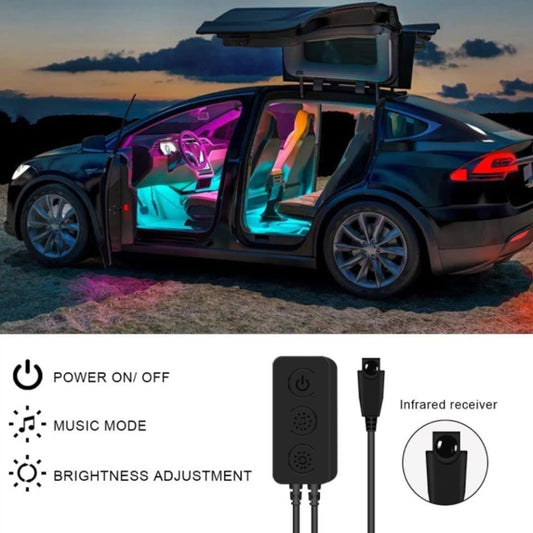 12-LED Bluetooth Phone-Controlled Flexible Car Strip Light
