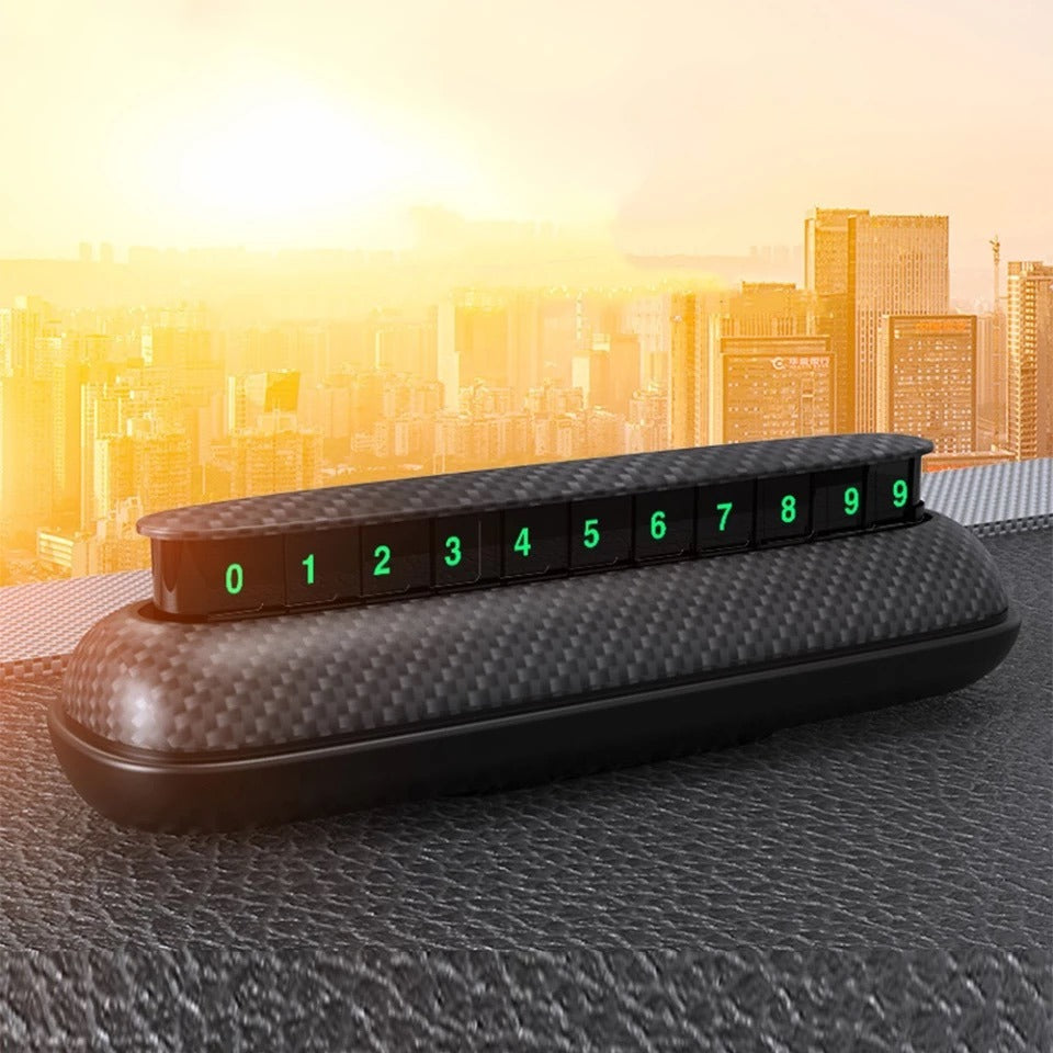 Universal Car Luminous Temporary Parking Card with Night Phone Number Display