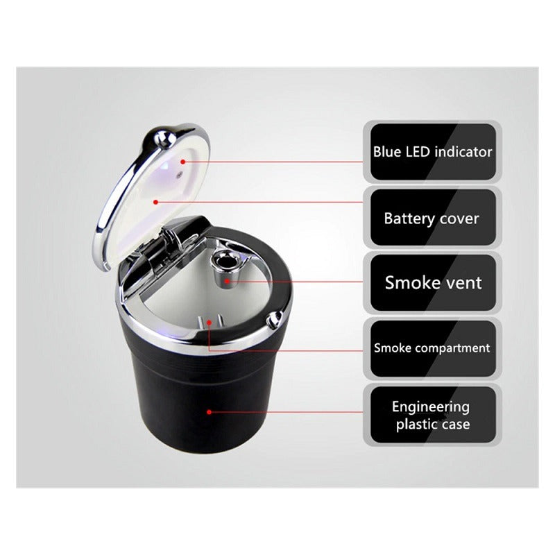 Universal Portable Ashtray with LED Lighting