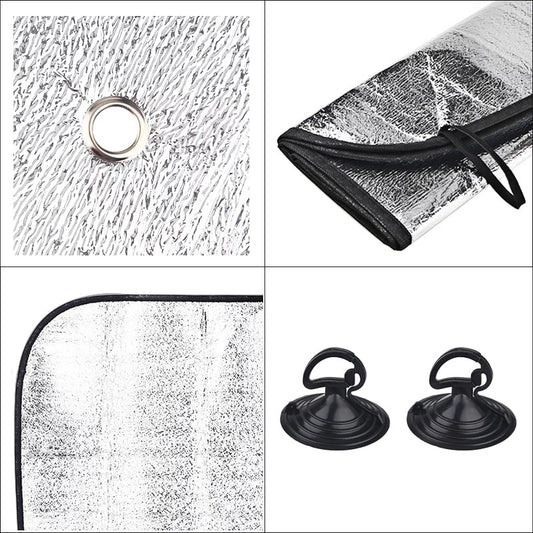 Front Screen 1-Piece Universal Car Window Sunshade Windshield Cover – Front & Rear UV Protection