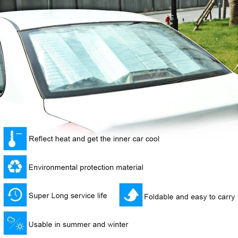 1-Piece Universal Car Window Sunshade Windshield Cover – Front & Rear UV Protection