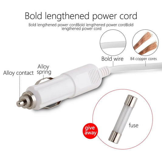 3-Way Universal Car Cigarette Lighter Socket Splitter with LED and Dual USB Charger Power Adapter – White