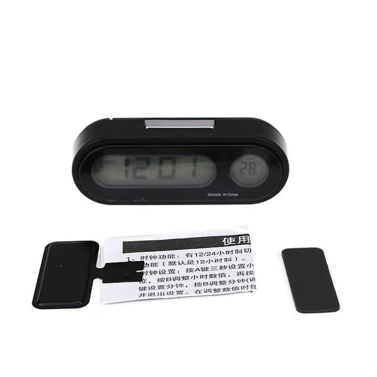 2-in-1 Digital Car Clock and Vehicle Temperature Gauge with LED Backlight