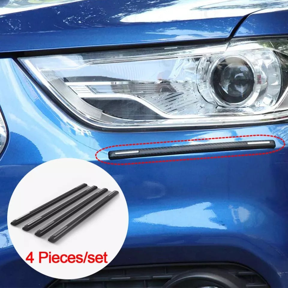 "4PCS Black Carbon Fiber Bumper Anti-Scratch Protector Strips"