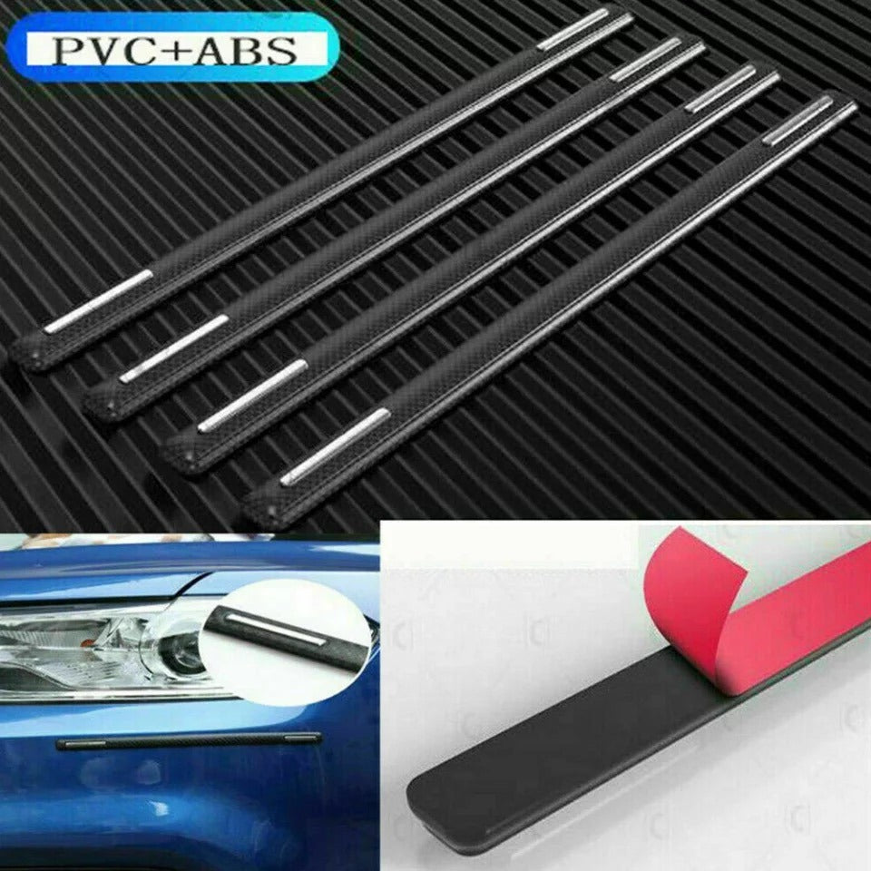 "4PCS Black Carbon Fiber Bumper Anti-Scratch Protector Strips"