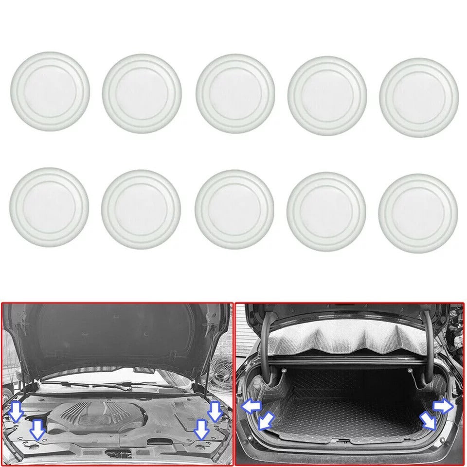10PCS White Door Shock Absorber Pads - Rubber Bumper Pads for Sound Insulation