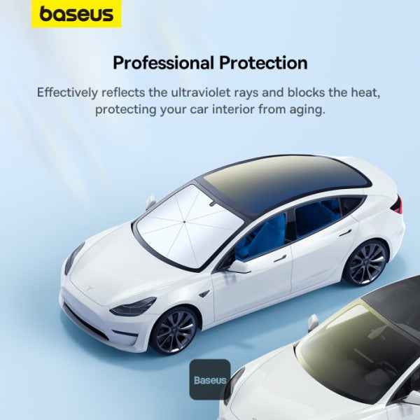 Baseus CoolRide Double-Layered Windshield Car Sun Shade Umbrella Pro (Small) – Ultimate UV & Heat Protection