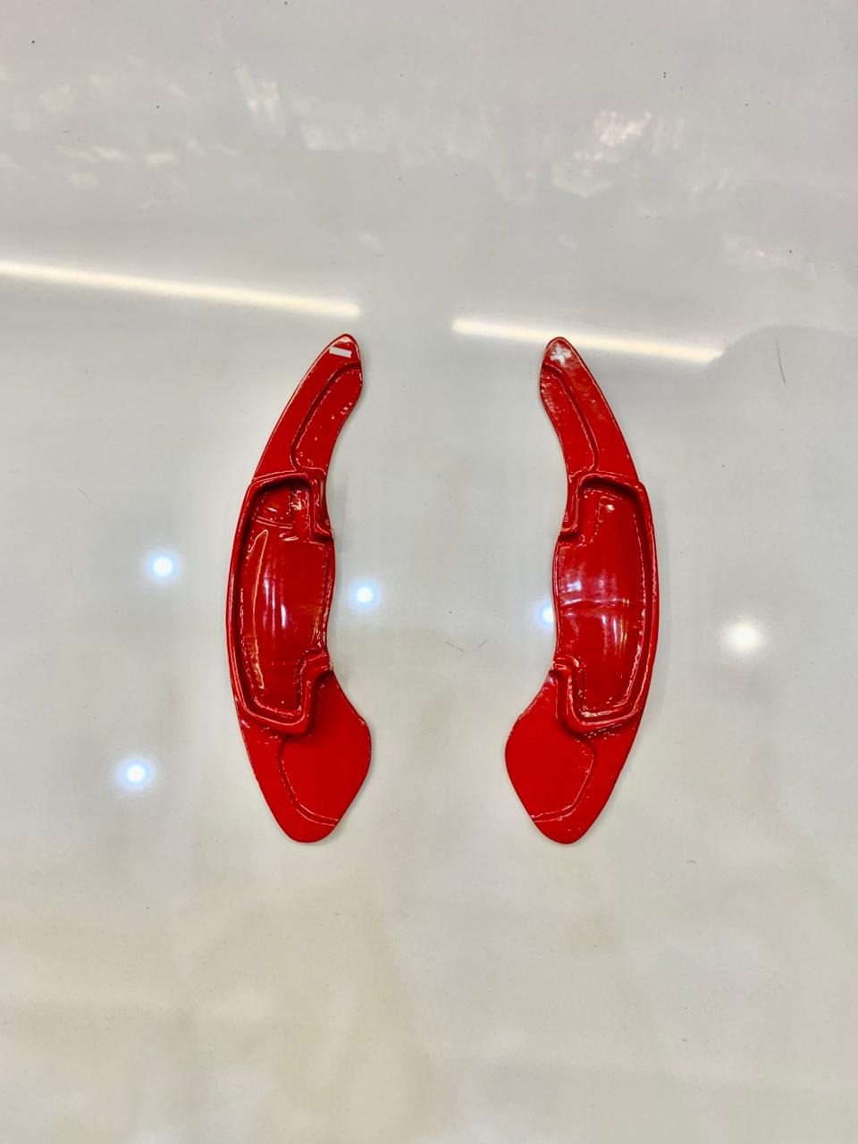 "Red Paddle Shift Extensions for Civic X Steering Wheel"