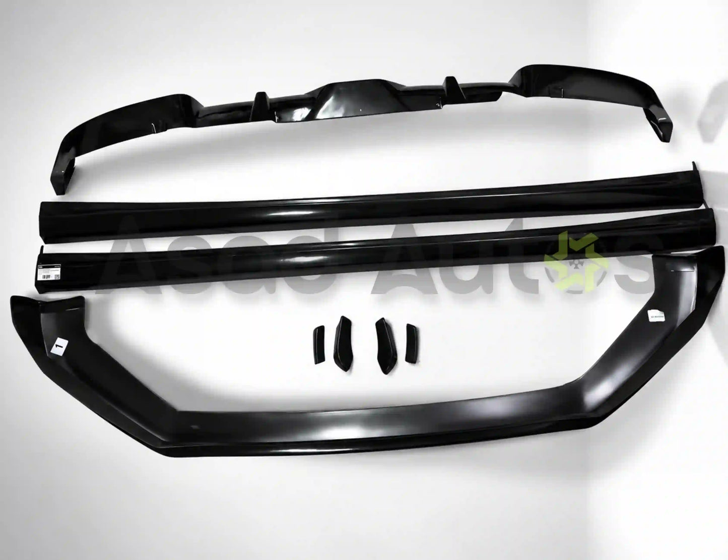 Full body kit set with front lip, side skirts and rear diffuser in glossy black for Suzuki Swift 2022 - Asad Autos