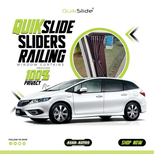 QuikSlide Sliders Railing Curtains for Honda Jade Gen1 (2013-2020) | Sunshade & Privacy