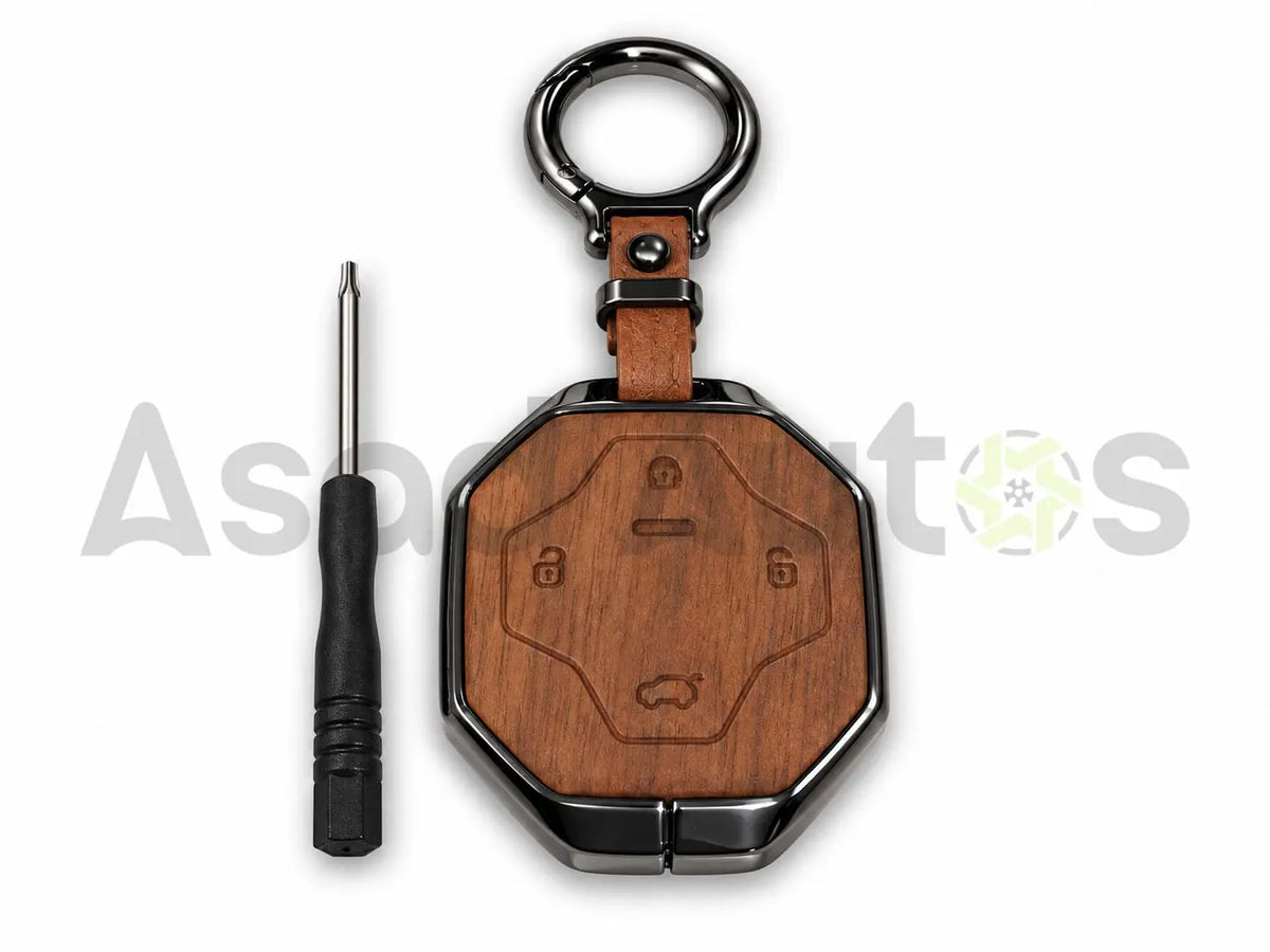 Brown 5D zinc leather key cover for Jetour T2 2026-2027