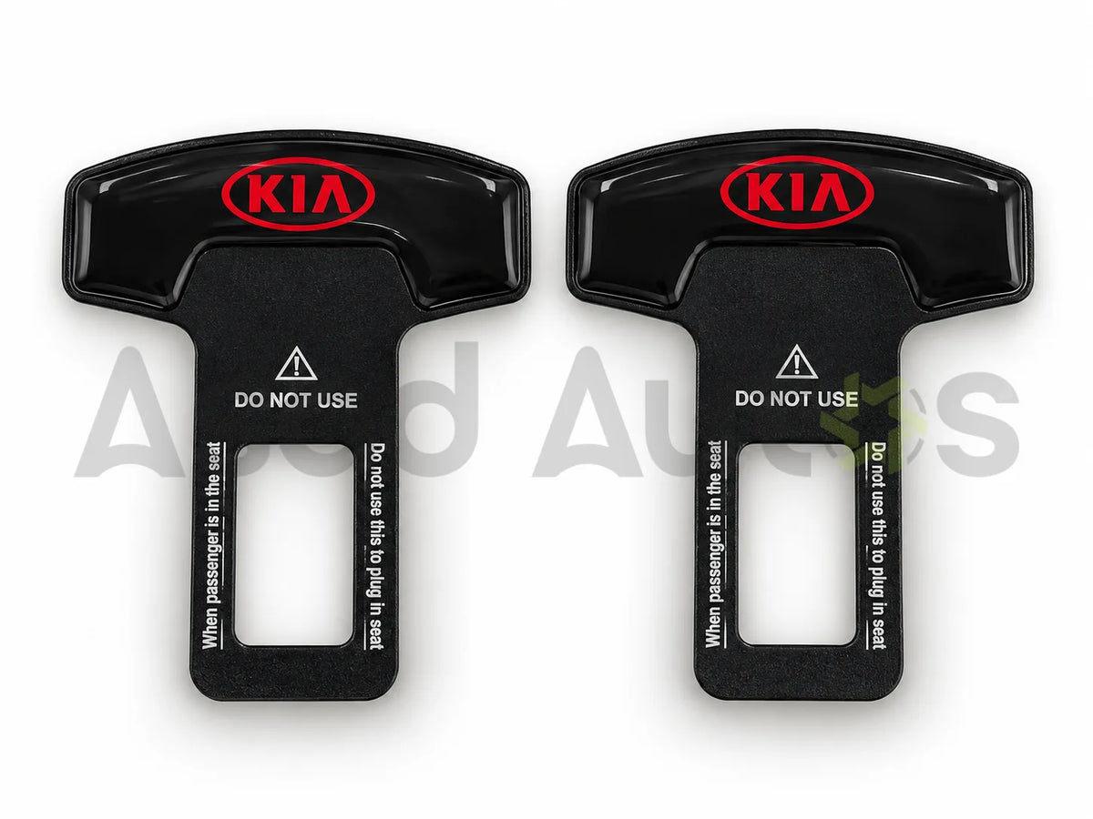 Product view of black seat belt clip for KIA