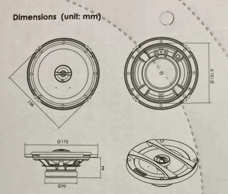 NAKAMICHI 2-Way Coaxial Car Speakers 6"/6.5"