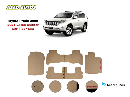 Toyota Prado 2009-2021 Latex Rubber Car Floor Mat – Heavy Duty All-Weather Protection