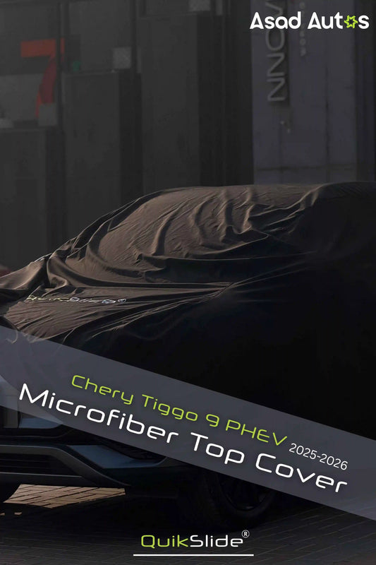 Soft breathable scratch-free microfiber fabric close-up of QuikSlide top cover for Chery Tiggo 9 PHEV 2025-2026 UV and dust protection - Asad Autos