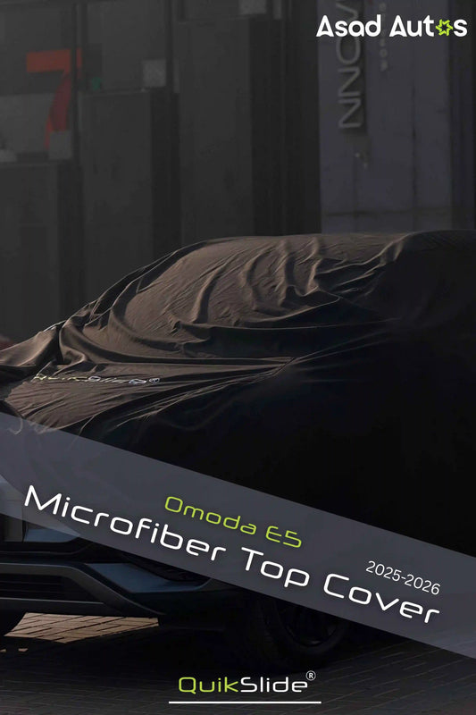 Soft breathable scratch-free microfiber fabric close-up of QuikSlide top cover for Omoda E5 2025-2026 UV and dust protection - Asad Autos