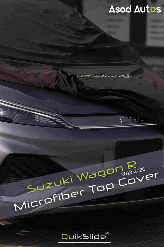 QuikSlide black microfiber top cover custom fit for Suzuki Wagon R 2019-2026 - Asad Autos