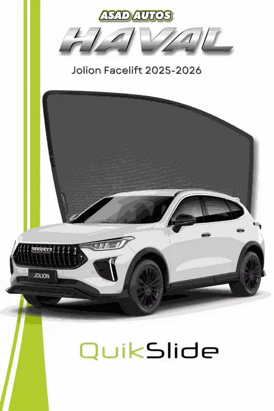 QS QuikSlide custom fit window sun shades installed on Haval Jolion Facelift 2025-2026 side window