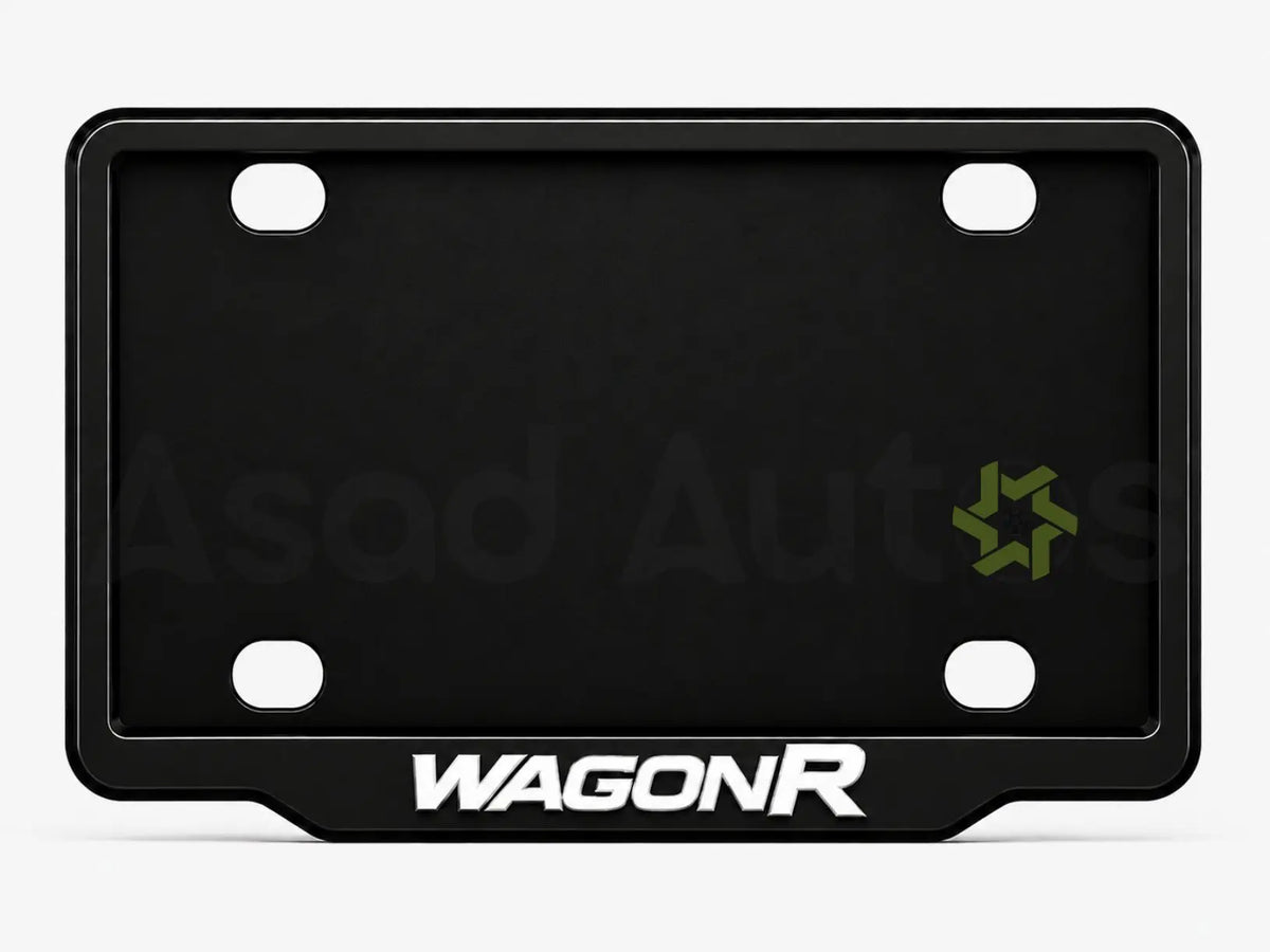Raptic number plate frame installed on a Suzuki Wagon R bumper