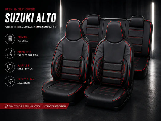 Suzuki Alto Bespoke Seat Covers – Black & Red
