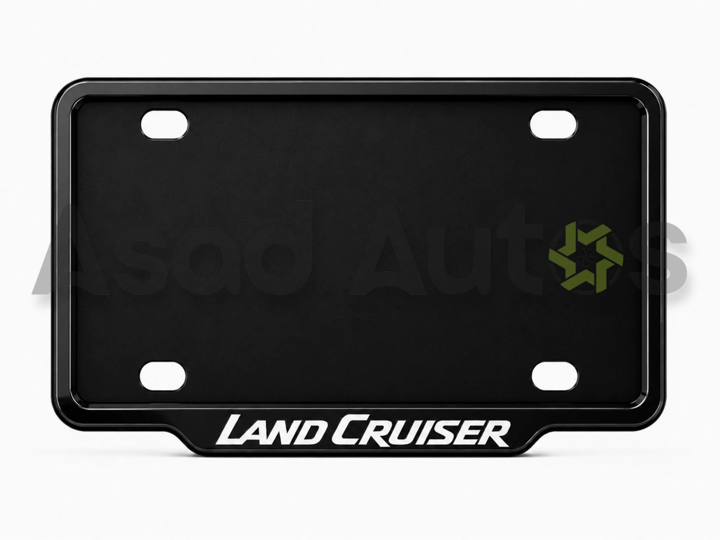 VANTIQ custom number plate frame fitted on Land Cruiser front plate area - Asad Autos