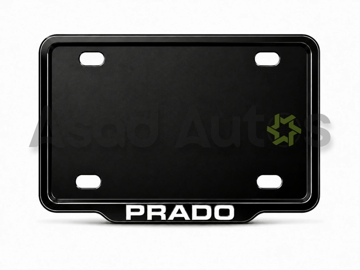 VANTIQ custom number plate frame fitted on Prado front plate area - Asad Autos