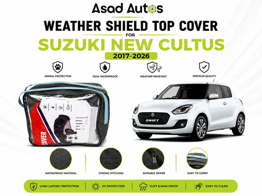 Weatherproof paint-safe fabric close-up of top cover for Suzuki Swift 2017-2026 sun rain and dust protection - Asad Autos