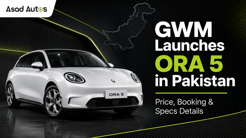 GWM ORA 5 electric SUV launched in Pakistan featuring price, booking details, specifications, battery range, and premium EV technology.