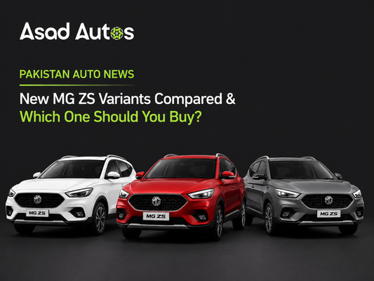 A practical comparison of the new MG ZS Vibe, Hybrid+ Excite and Hybrid+ Essence for Pakistani buyers.