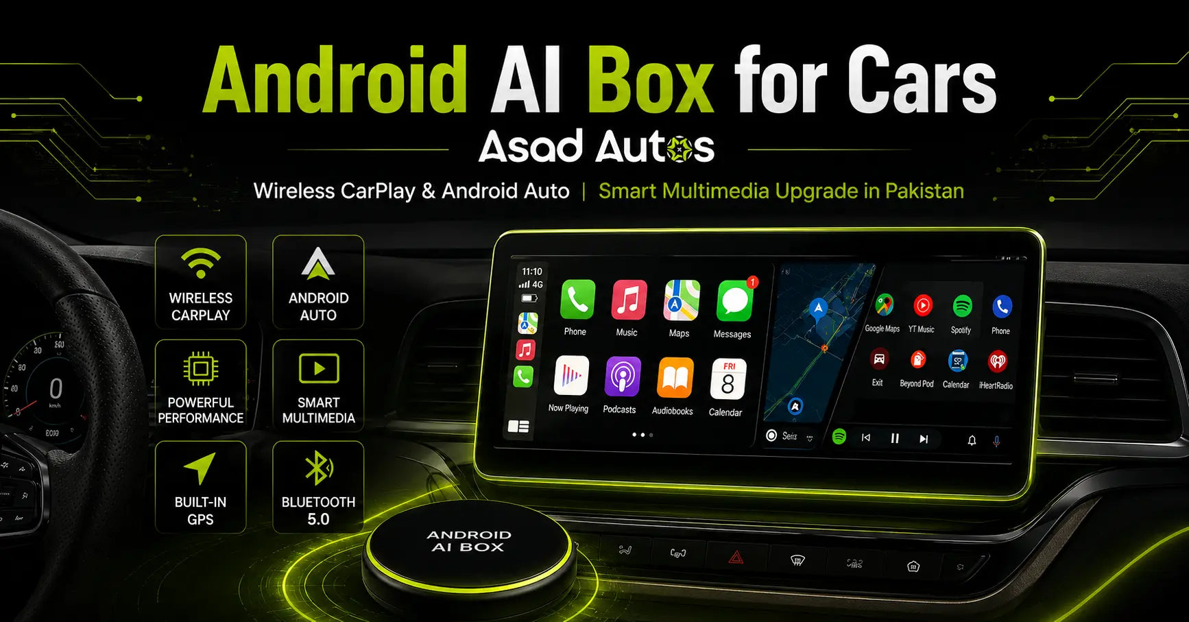 Android AI Box for Cars Wireless CarPlay & Android Auto system Smart M ...