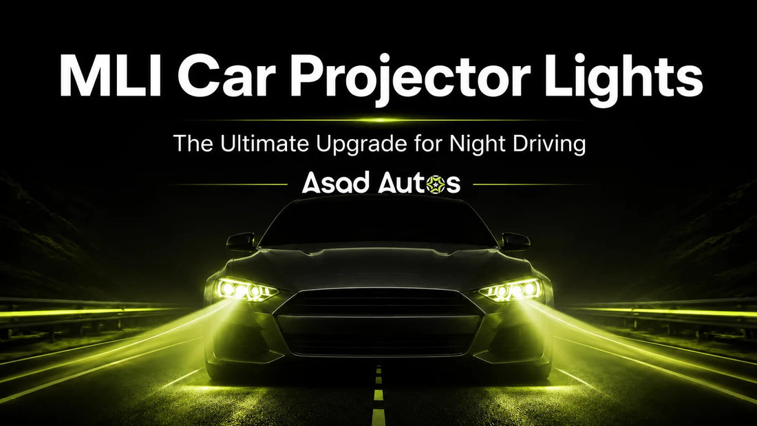MLI Car Projector Lights by Asad Autos providing bright BI LED illumination for improved night driving visibility, road safety, and modern vehicle styling.
