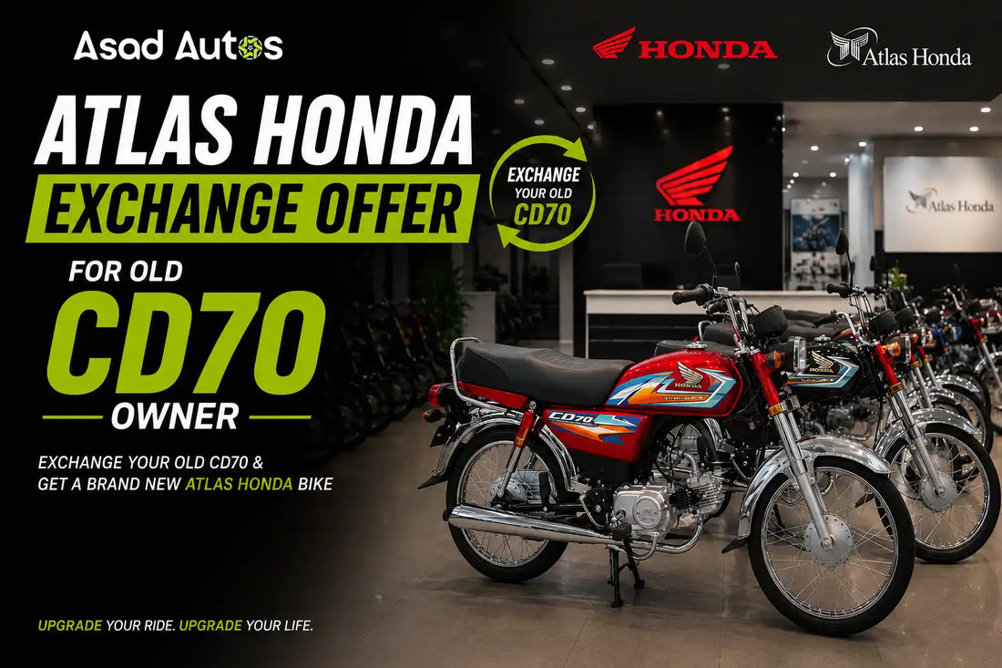 Atlas Honda exchange offer for old CD70 owners in Pakistan